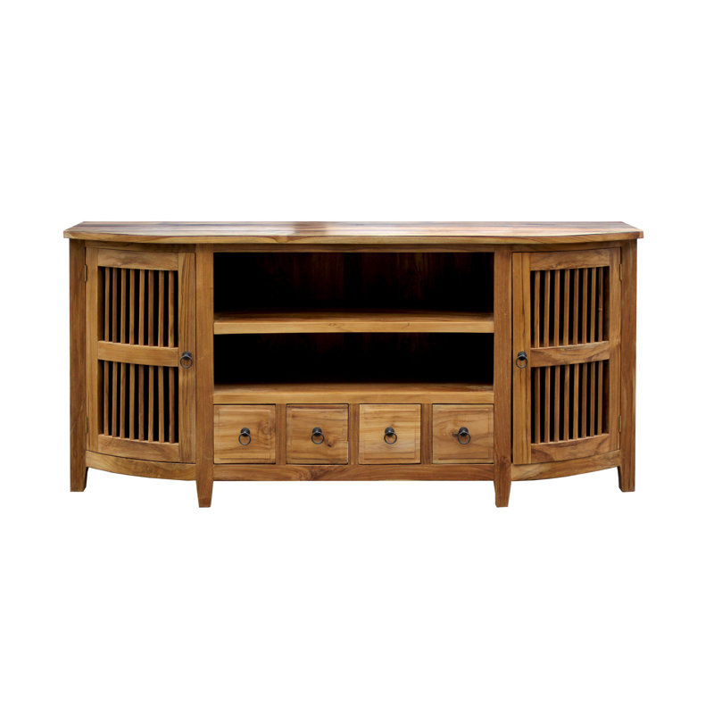Perla 69'' Eco Teak Sideboard with Slatted Doors and Storage