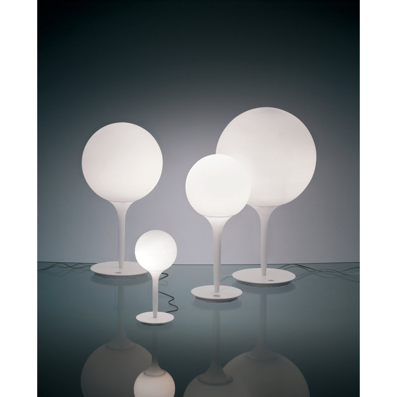 Castore White Sphere Desk Lamp with Luminous Stem