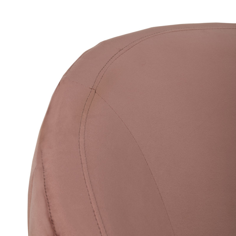 Dusty Rose Velvet Barrel Armchair with Gold Legs