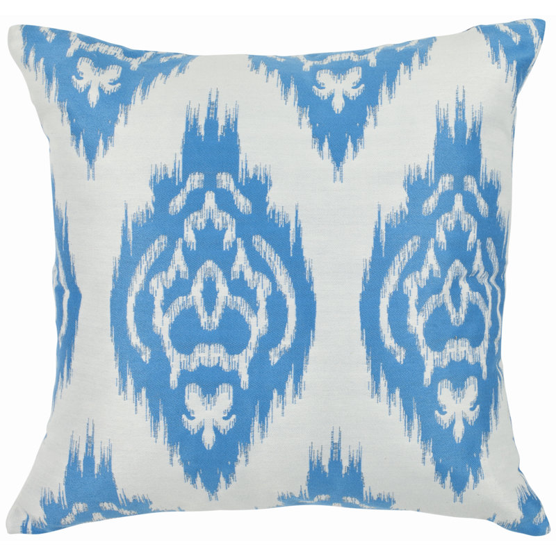 Carmen Blue Ikat Feather Fill Decorative Pillow Set