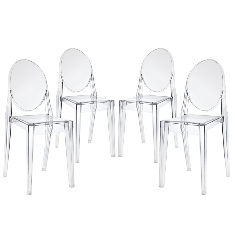 Clear Acrylic Modern Stackable Dining Side Chair
