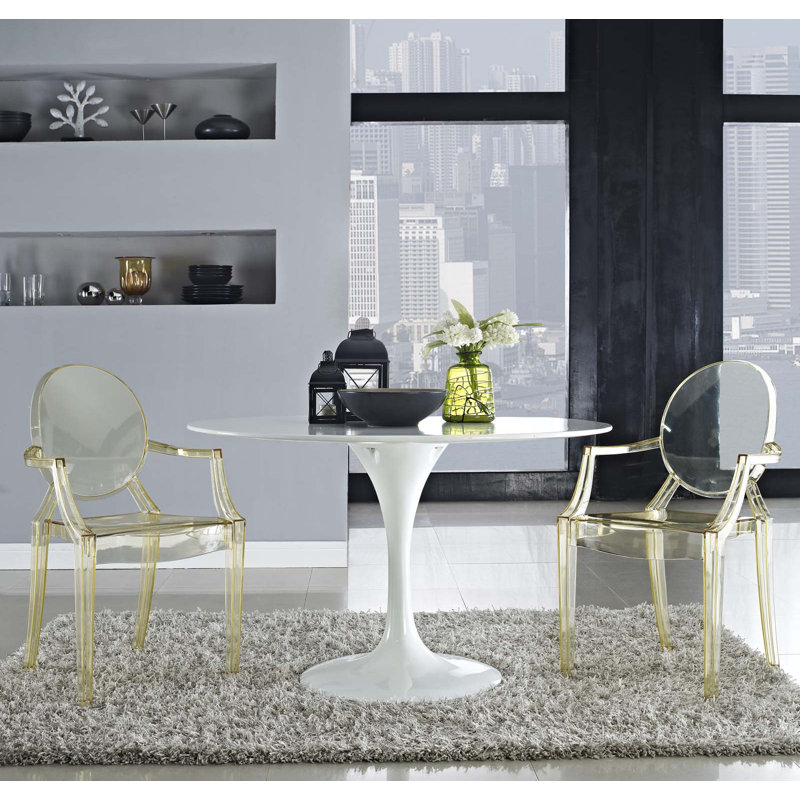 Ethereal Casper 21" Yellow Polycarbonate Arm Chair