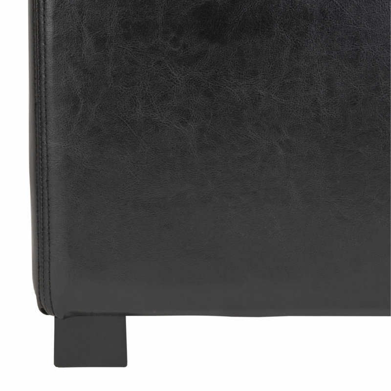 Jonathan Black Faux Leather Flip Top Storage Ottoman