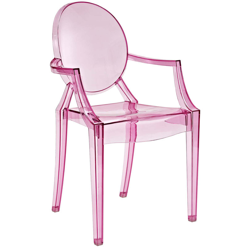 Ethereal Casper 21" Pink Polycarbonate Arm Chair