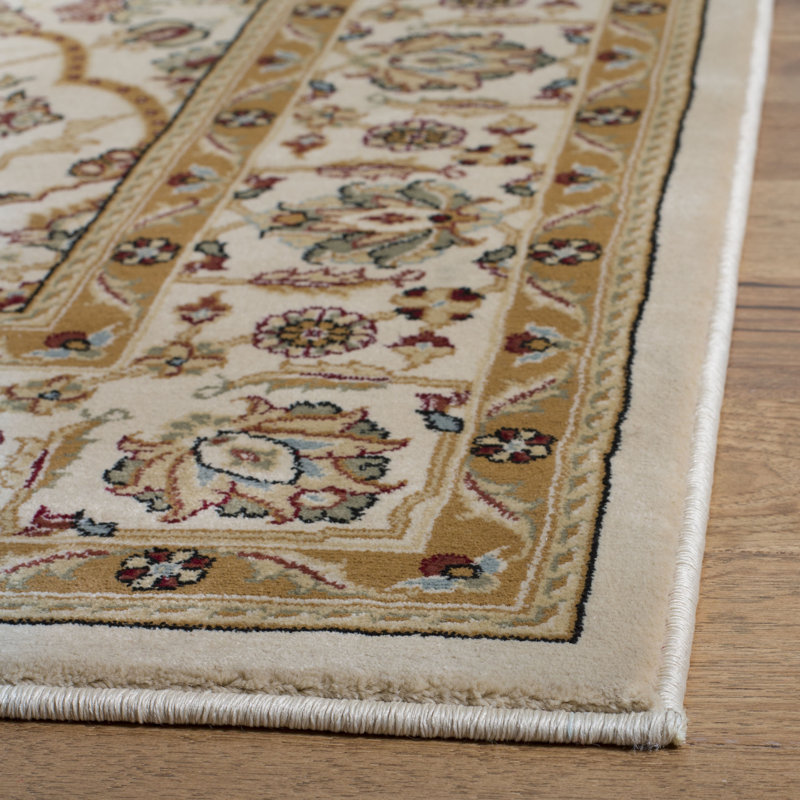 Creme Elegance Synthetic Hand-Knotted Area Rug, 5'3"x7'6"