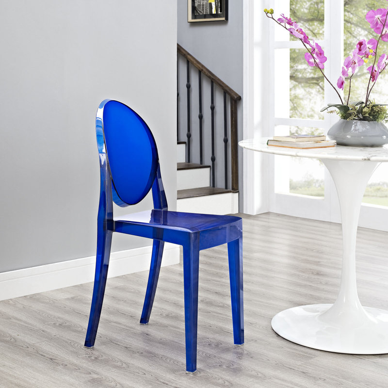 Ethereal Casper Blue Metal Side Chair