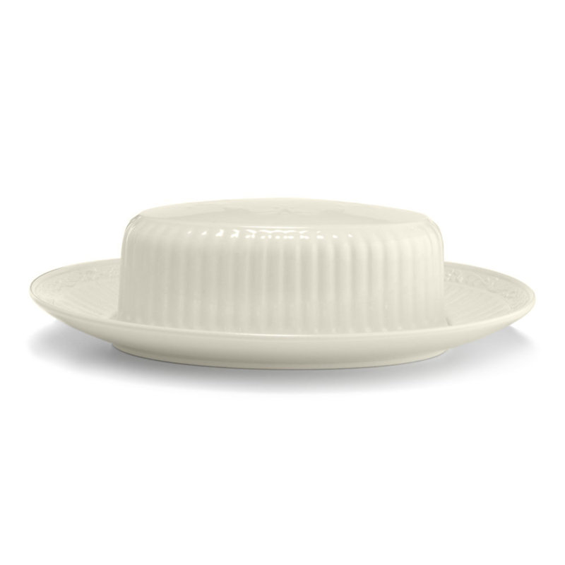 White Ceramic Rectangular Covered Butter Dish