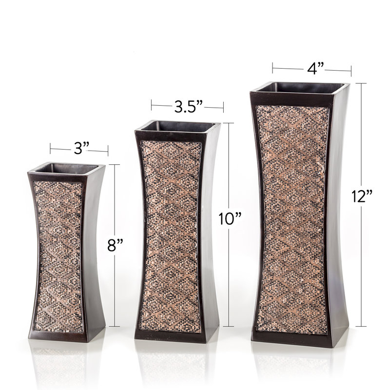 Compact Brown Plastic Decorative Table Set