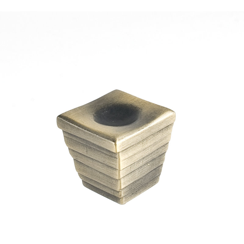 Antique Brass Square Knob with Mounting Hardware