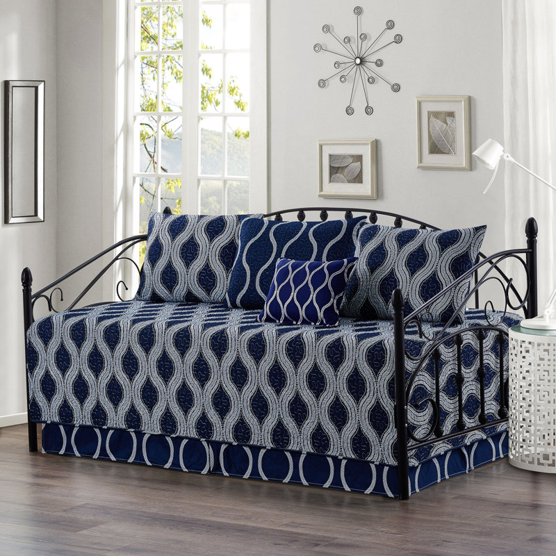 Charleston Blue and Gray Reversible Quilted Daybed Set
