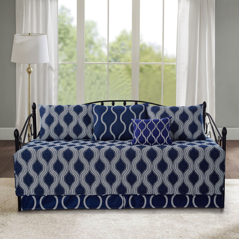 Charleston Blue and Gray Reversible Quilted Daybed Set