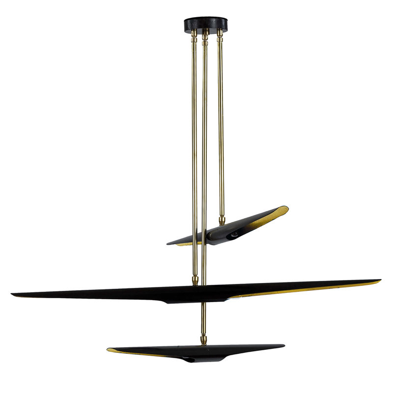 Concorde 38" Blackened Steel 6-Light Modern Industrial Chandelier