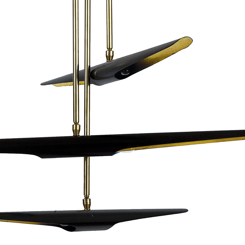 Concorde 38" Blackened Steel 6-Light Modern Industrial Chandelier