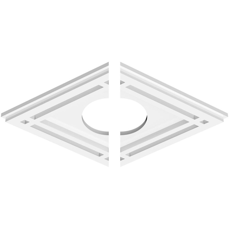 Diamond Unfinished PVC Ceiling Medallion, 16" x 10.62"