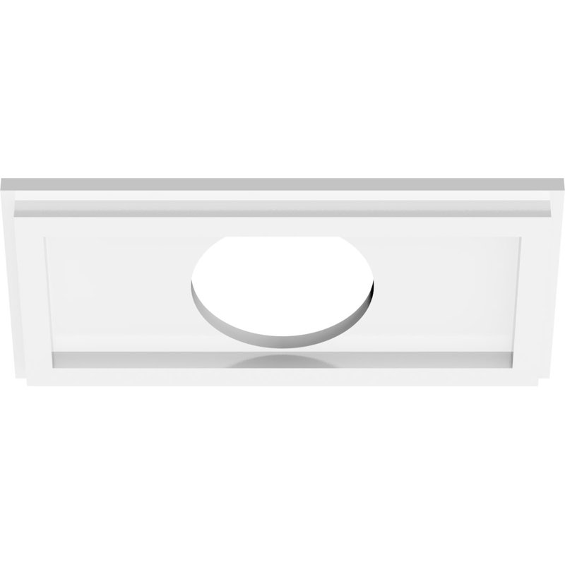 White PVC Rectangle Contemporary Ceiling Medallion, 12" x 6"