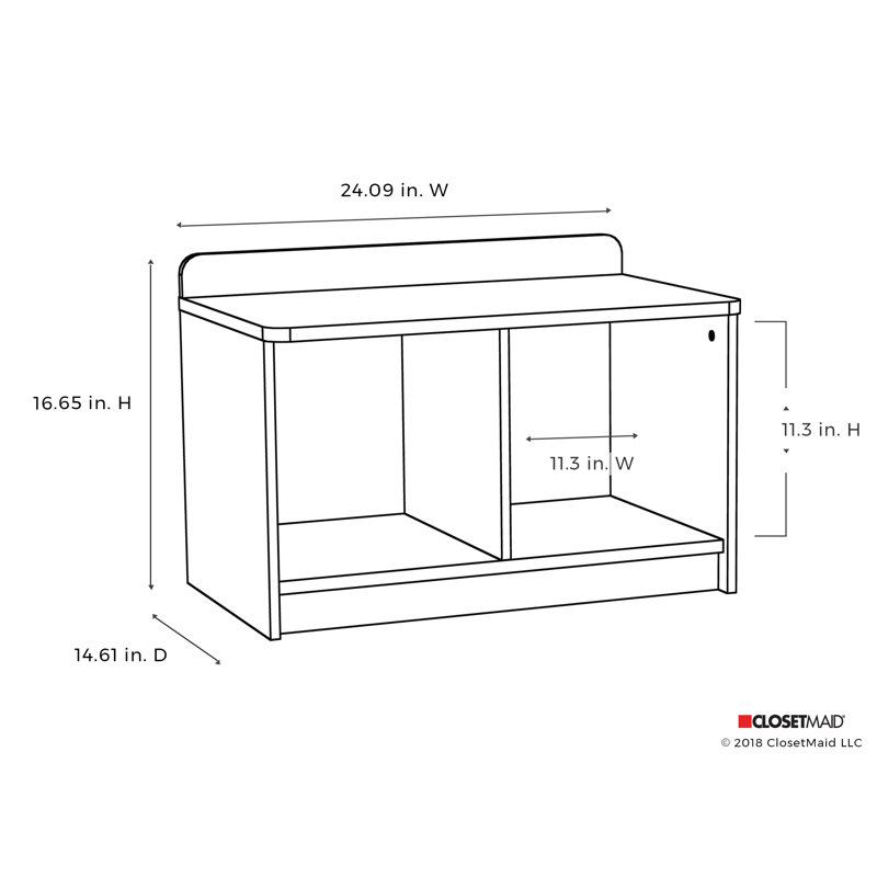 Bright White Laminate Wood Dual-Cube Storage Bench for Kids