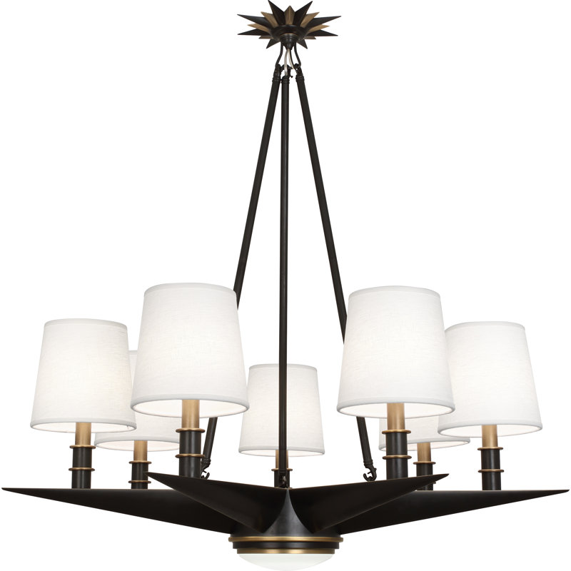 Elegant Sputnik 8-Light Bronze Chandelier with Warm Brass Accents