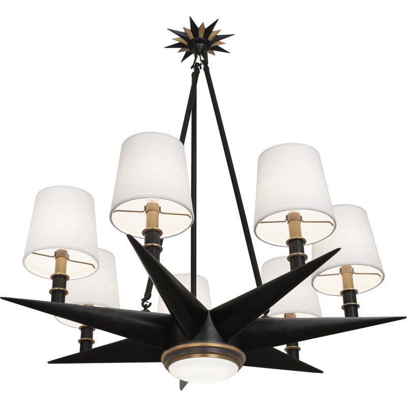 Elegant Sputnik 8-Light Bronze Chandelier with Warm Brass Accents