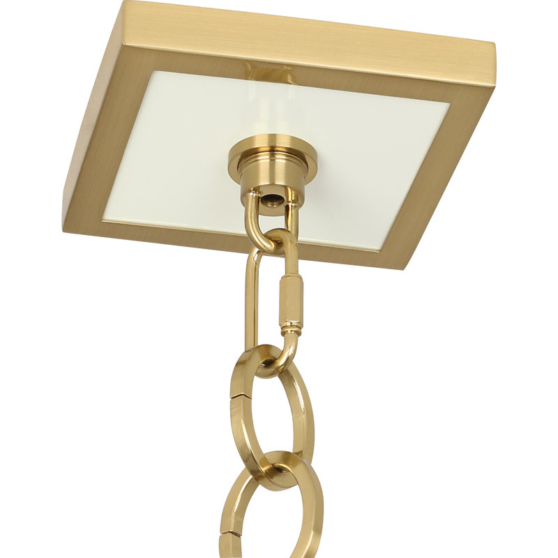 Glossy White and Brass 18" Geometric Chandelier