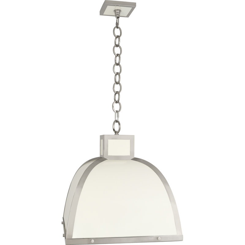 Ranger 18" Glossy White and Polished Nickel 3-Light Geometric Chandelier