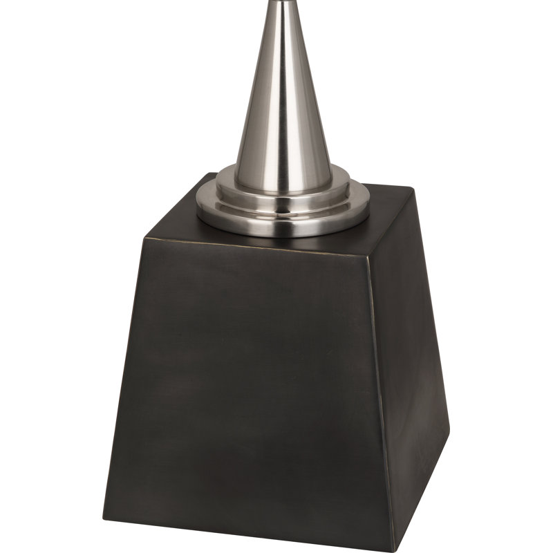 Cosmos Starburst Antique Silver Metal Table Lamp with Oyster Linen Shade