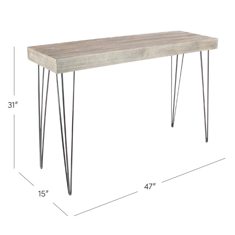 Modern Wood and Metal Console Table with Storage, 47'' Brown