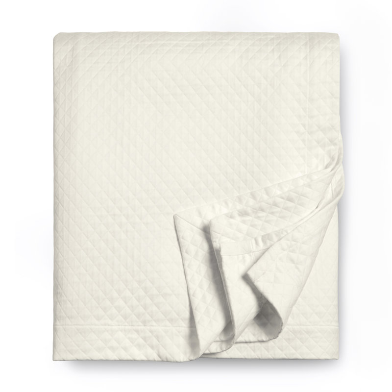 Ivory Egyptian Cotton Piqué Matelassé Full/Queen Blanket