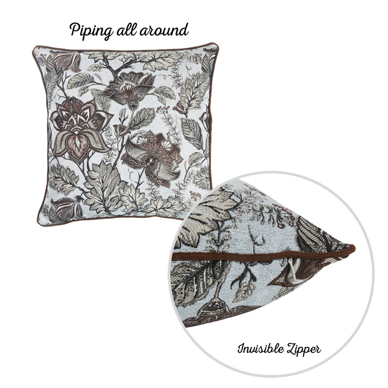 Mallorca Floral Reversible Polyester Pillow Covers, Set of 2