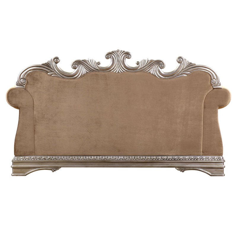 Elfrieda 80'' Brown Velvet Rolled Arm Loveseat
