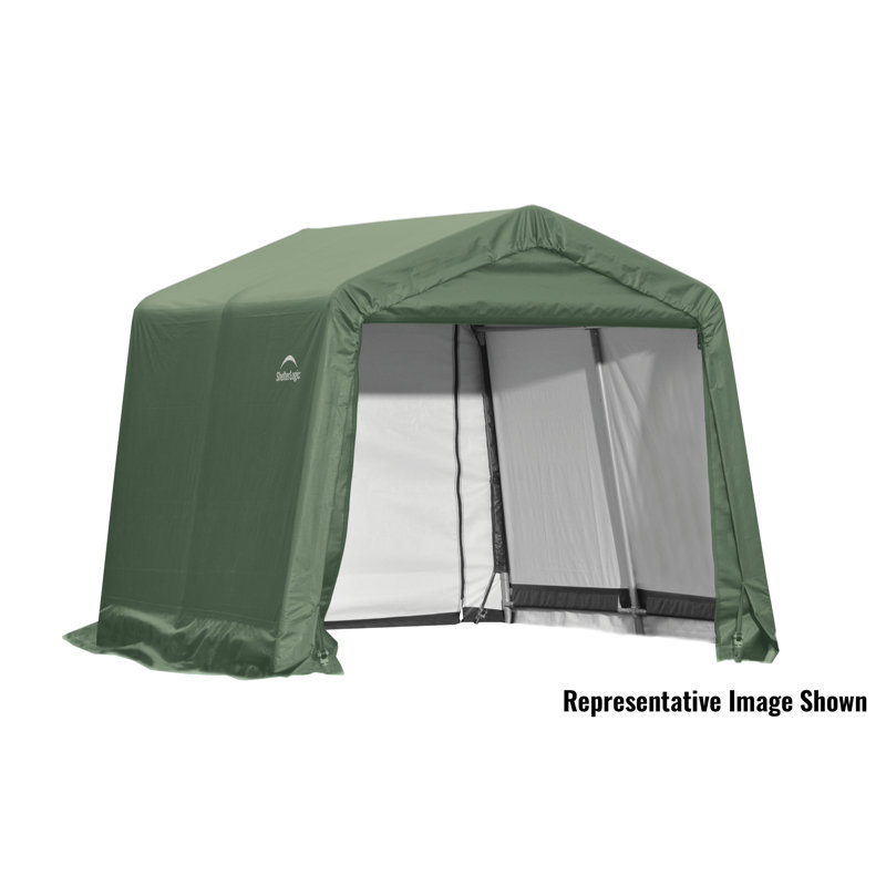 ShelterCoat 11'x16' Peak-Style Portable Green Polyethylene Garage