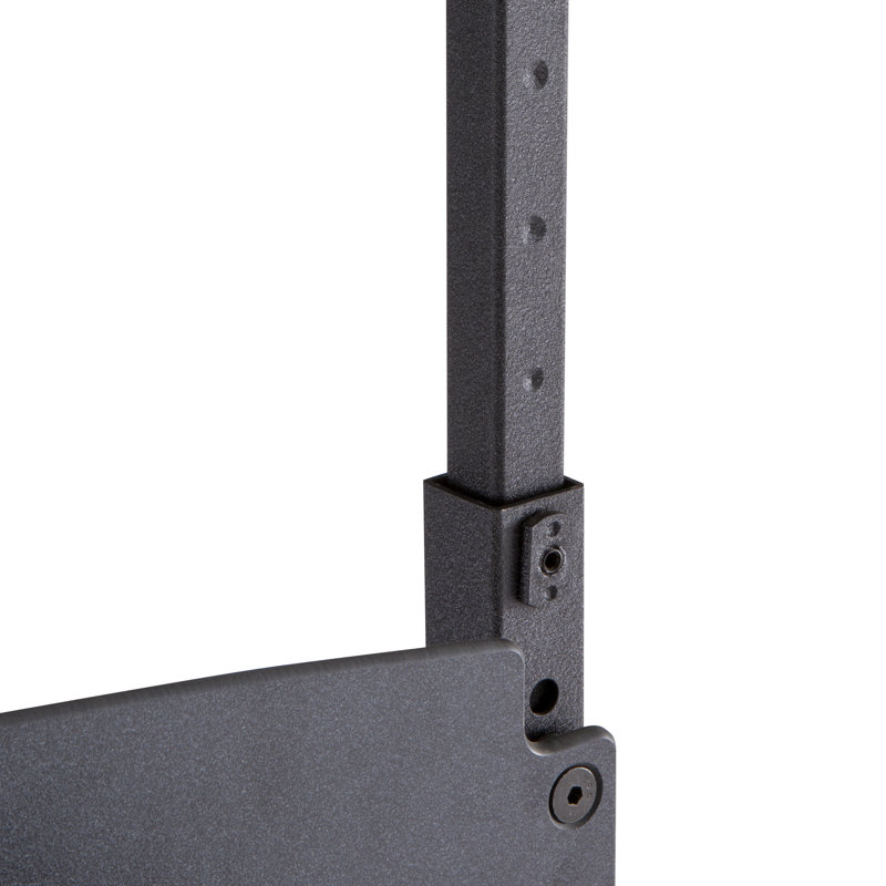 Adjustable Black Steel Standing Desk with Dry Erase Surface and Footrest Bar
