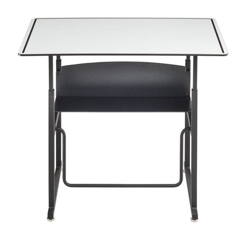 ErgoActive 36" Black Steel Adjustable Height Desk with Dry Erase Top