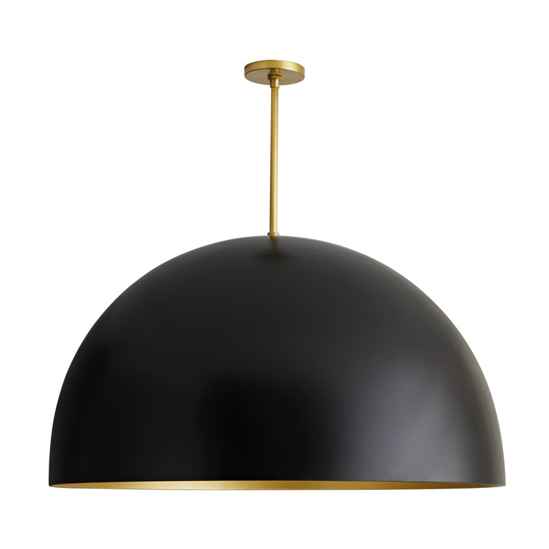 Pascal Grand Dome 36" Brass & Black Pendant Light