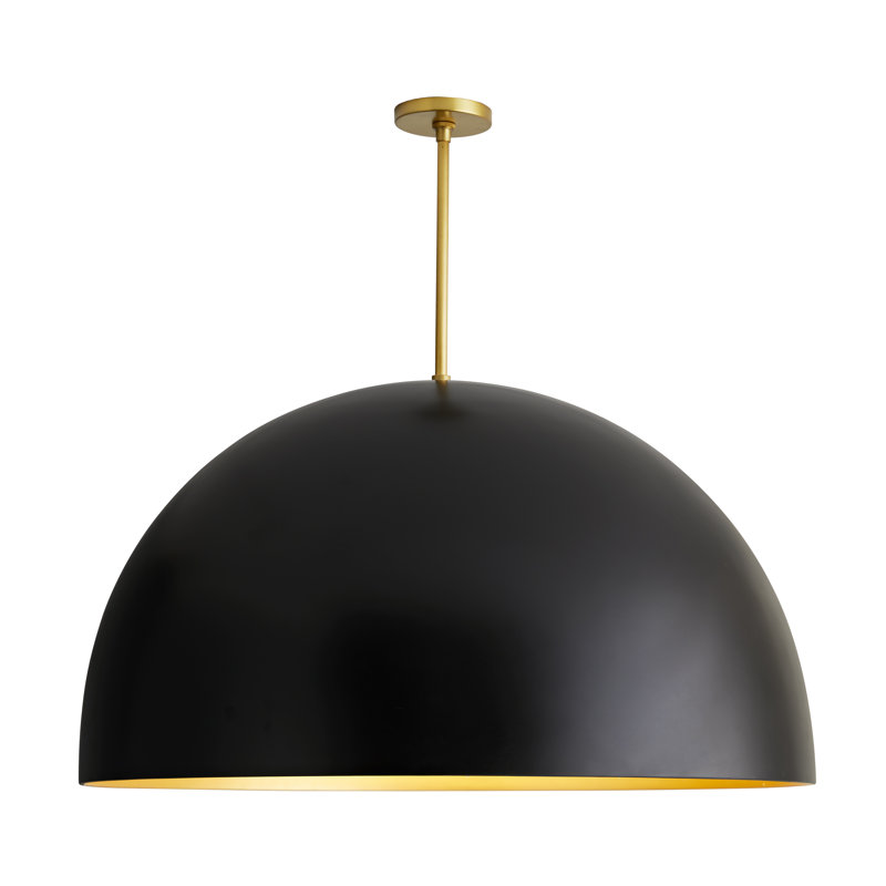 Pascal Grand Dome 36" Brass & Black Pendant Light