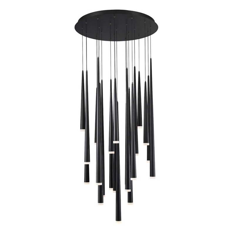 Cascade 21-Light Aged Brass and Frosted Glass LED Pendant