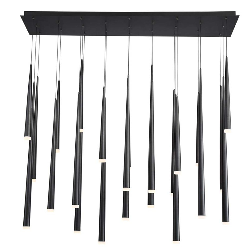 Cascade Black Frosted Glass 23-Light LED Pendant