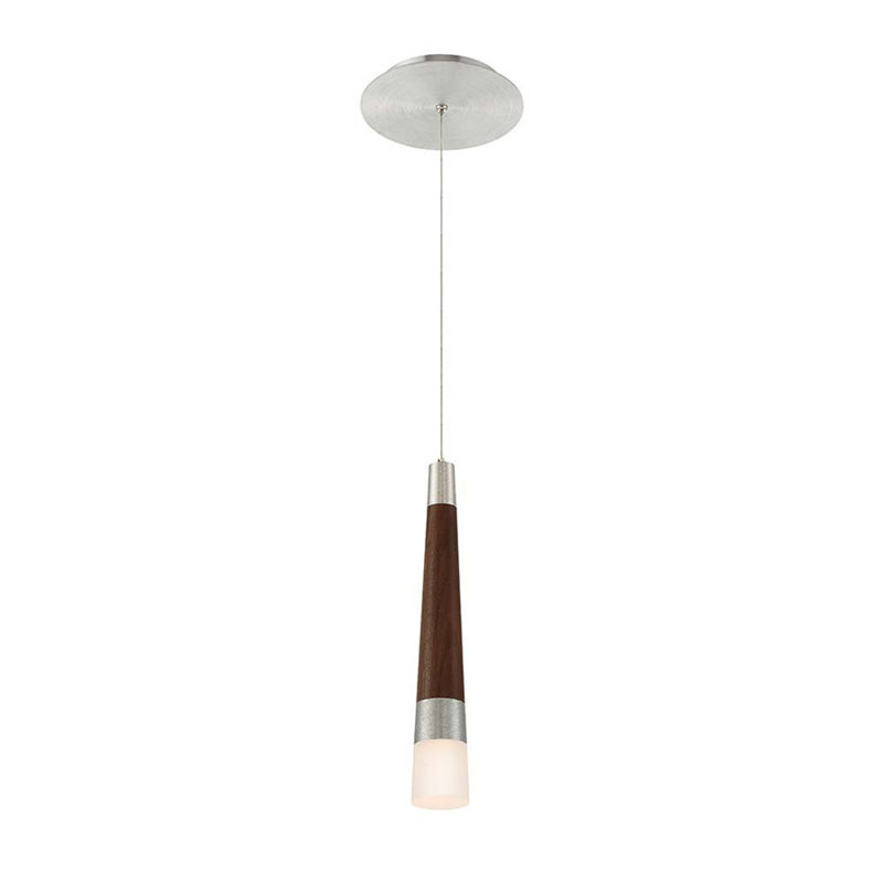 Padron Dark Walnut LED Pendant with Sanded White Acrylic Diffuser