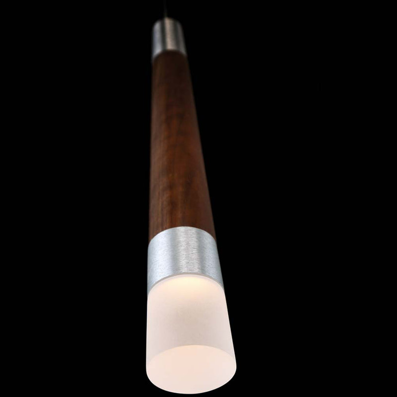 Padron Dark Walnut LED Pendant with Sanded White Acrylic Diffuser