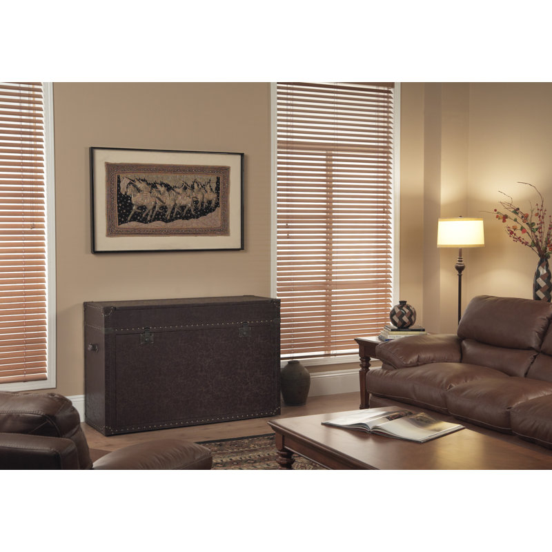 Elevate Rustic 46" Leather-Wrapped Motorized TV Lift Cabinet with Hand-Hammered Details