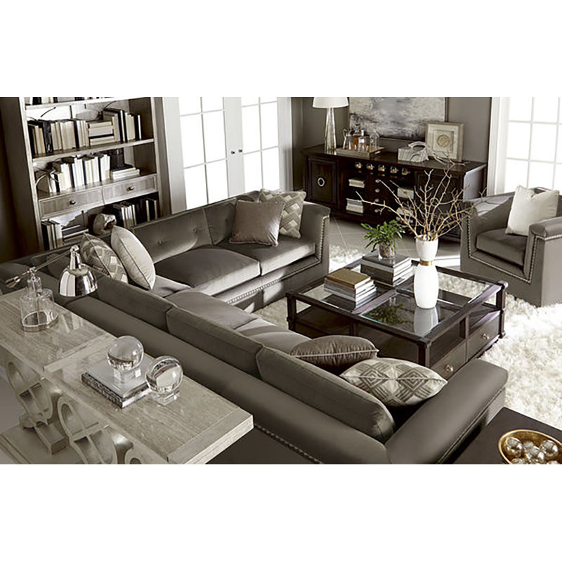 Morrissey 75'' Silver Stone Top Console Table
