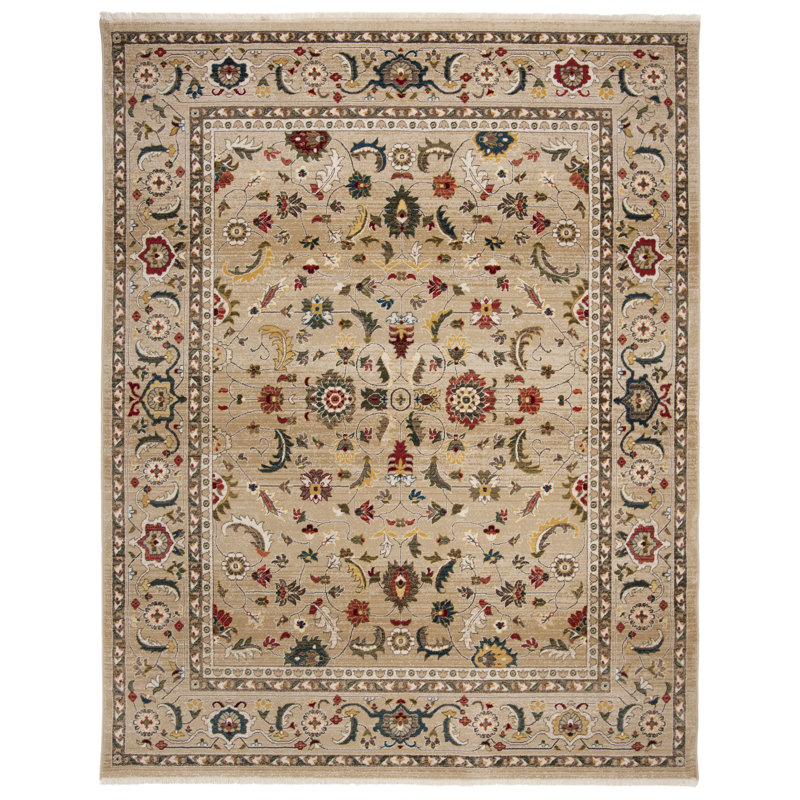 Ivory Elegance 10'x13' Synthetic Hand-Knotted Area Rug