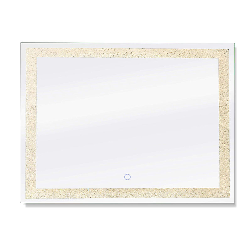 Luxury Crystal 48"x36" Frameless LED Bathroom Vanity Mirror