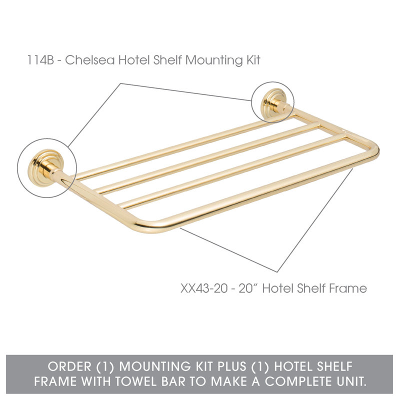 Chelsea 8" Polished Brass Shelf Bracket