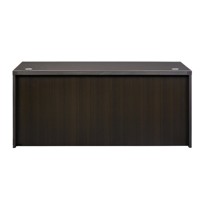 Mocha Aberdeen 66" Rectangular Desk with Nickel Finishes and Drawer
