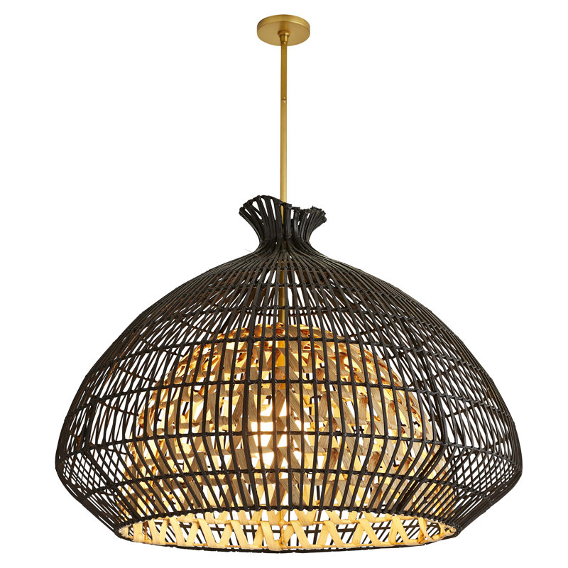 Rimini 35.5" Dual-Layer Brass & Glass Bowl Pendant Light