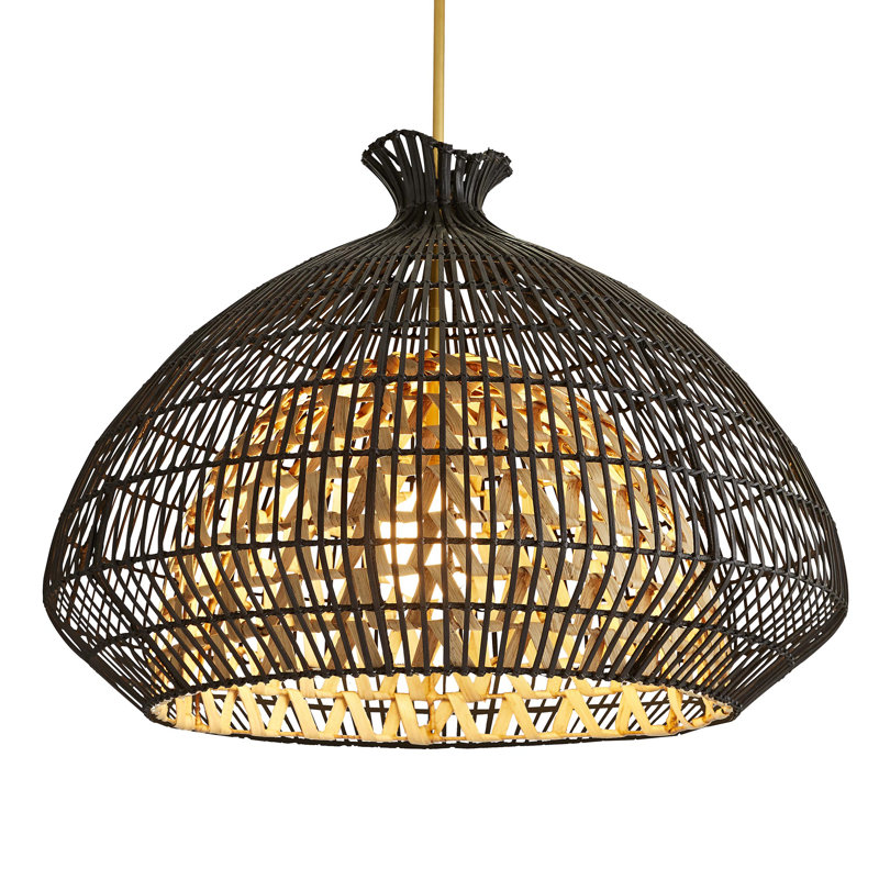 Rimini 35.5" Dual-Layer Brass & Glass Bowl Pendant Light
