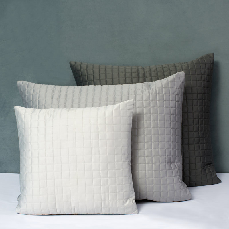 Ivory Cotton Sateen Standard Quilted Sham