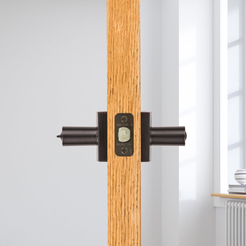 Venetian Bronze Modern Keyed Entry Door Lever with Square Rose
