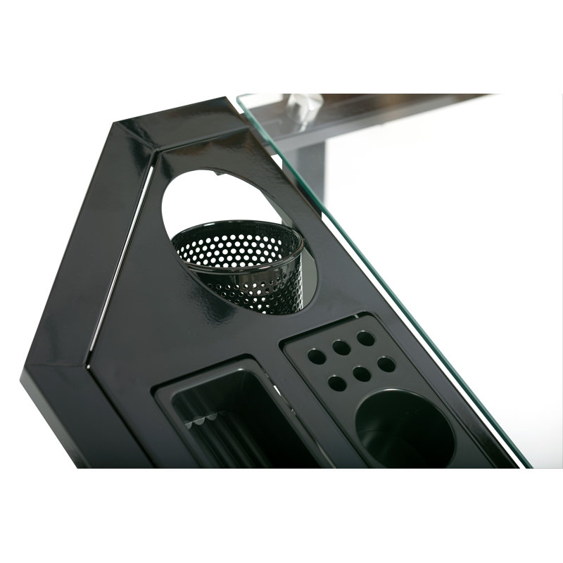 Futura Glass-Top Crafting Table with Drawer and Shelf