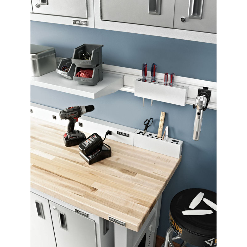Gladiator 30" White Heavy Duty Steel Wall-Mount Shelf